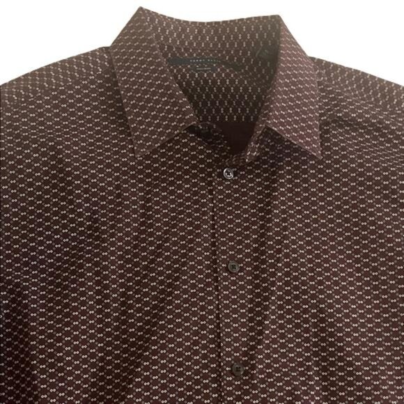 Perry Ellis Shirt Mens Long Sleeve Purple Non Iron Cover Button Spread Collar XL - Picture 3 of 6